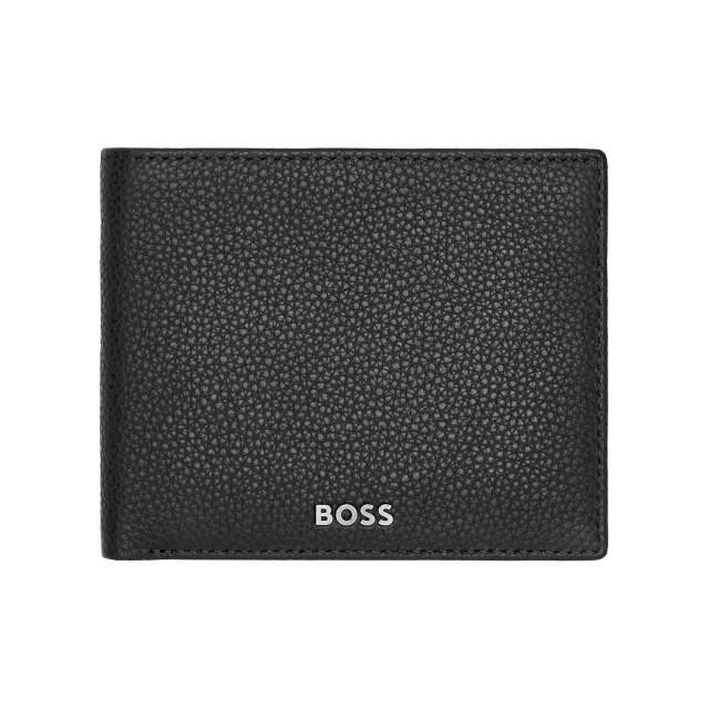 Hugo Boss πορτοφόλι Classic Grained με καπάκι, μαύρο