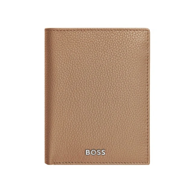 Hugo Boss πορτοφόλι Classic Grained κάθετο με καπάκι, καραμέλα