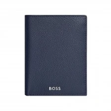 Hugo Boss πορτοφόλι Classic Grained κάθετο με καπάκι, σκούρο μπλε