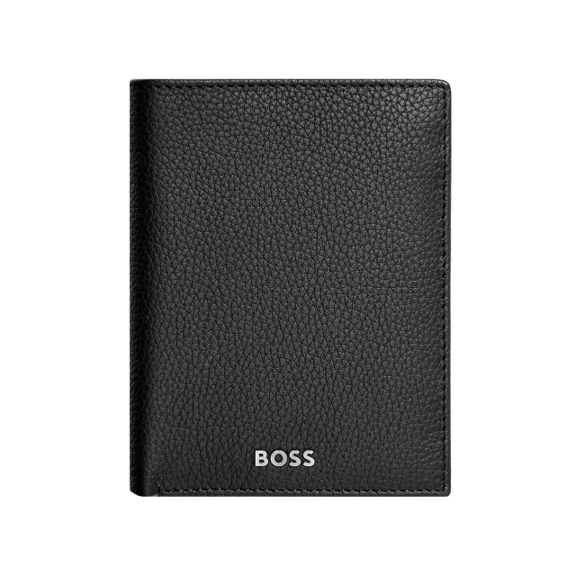 Hugo Boss πορτοφόλι Classic Grained κάθετο με καπάκι, μαύρο