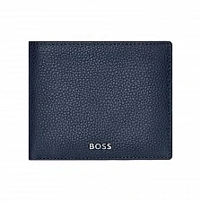 Hugo Boss πορτοφόλι Classic Grained με καπάκι και θήκη για κέρματα, σκούρο μπλε