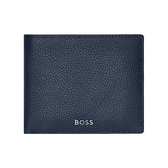 Hugo Boss πορτοφόλι Classic Grained με καπάκι και θήκη για κέρματα, σκούρο μπλε
