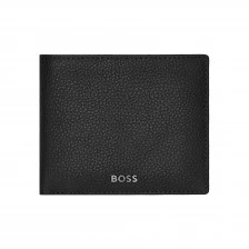 Hugo Boss πορτοφόλι Classic Grained με καπάκι και θήκη για κέρματα, μαύρο