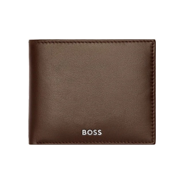 Hugo Boss πορτοφόλι Classic Smooth με καπάκι, καφέ