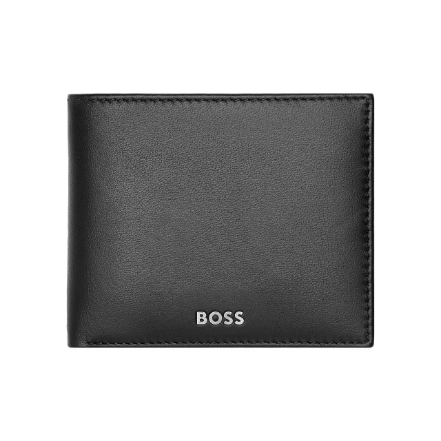 Hugo Boss πορτοφόλι Classic Smooth με καπάκι, μαύρο