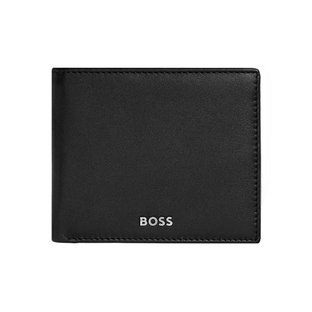 Hugo Boss πορτοφόλι Classic Smooth με καπάκι και θήκη για κέρματα, μαύρο