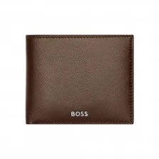 Hugo Boss πορτοφόλι Classic Smooth με θήκη για κέρματα, καφέ