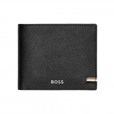 Hugo Boss πορτοφόλι Iconic με καπάκι και θήκη για κέρματα, μαύρο