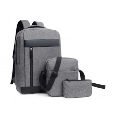 Casablanca σετ σακίδιο λάπτοπ, τσάντα και κασετίνα 3-σε-1 πολυεστέρας γκρι