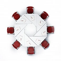 RFG μαθητικό τραπέζι Trapez 45 άνω της Γ΄ γυμνασίου 650 x 1250 x 750 mm MDF λευκός πάγκος γκρι μέταλλο