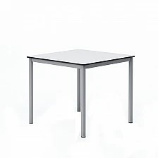 RFG μαθητικό τραπέζι Kare άνω της Γ΄ γυμνασίου 800 x 800 x 750 mm HPL λευκός πάγκος γκρι μέταλλο