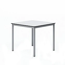 RFG μαθητικό τραπέζι Kare άνω της Γ΄ γυμνασίου 800 x 800 x 750 mm HPL λευκός πάγκος γκρι μέταλλο