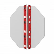 RFG εργαστηριακό τραπέζι φυσικής Hexa άνω της Β΄ γυμνασίου 1700 x 1400 x 750 mm κόκκινο/λευκό