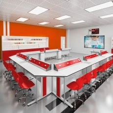 RFG αίθουσα χημείας και βιολογίας Flat άνω της Β΄ γυμνασίου για 24 μαθητές λευκό/κόκκινο