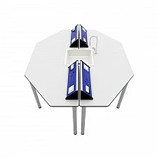 RFG μαθητικό τραπέζι Hexa εργαστηριακό άνω της Β΄ γυμνασίου 170 x 140 x 75 cm μπλε/λευκό