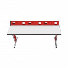 RFG μαθητικό τραπέζι Flat εργαστηριακό άνω της Β΄ γυμνασίου 180 x 60 x 75 cm κόκκινο/λευκό