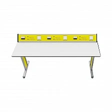 RFG μαθητικό τραπέζι Flat εργαστηριακό άνω της Β΄ γυμνασίου 180 x 60 x 75 cm κίτρινο/λευκό