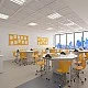 RFG Кабинет по химия и биология Hexa, за 24 ученика, бяло-жълт