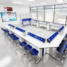 RFG αίθουσα χημείας και βιολογίας Flat άνω της Β΄ γυμνασίου για 24 μαθητές λευκό/μπλε