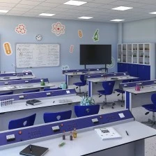 RFG αίθουσα φυσικής Flat άνω της Β΄ γυμνασίου για 24 μαθητές λευκό/μπλε