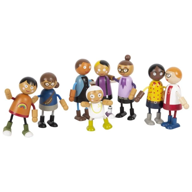 Small Foot ξύλινες κούκλες οικογένεια με μωρό, 8 τεμάχια