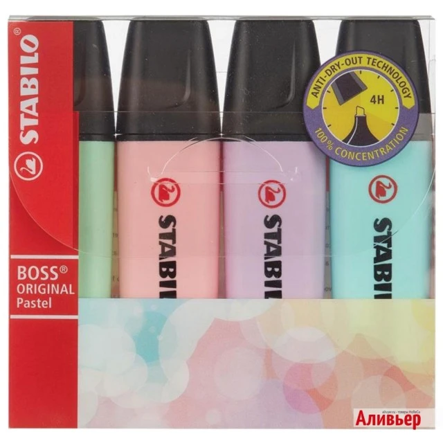 Σετ μαρκαδόροι κειμένου, Stabilo, Boss Original Pastel, 4 χρώματα