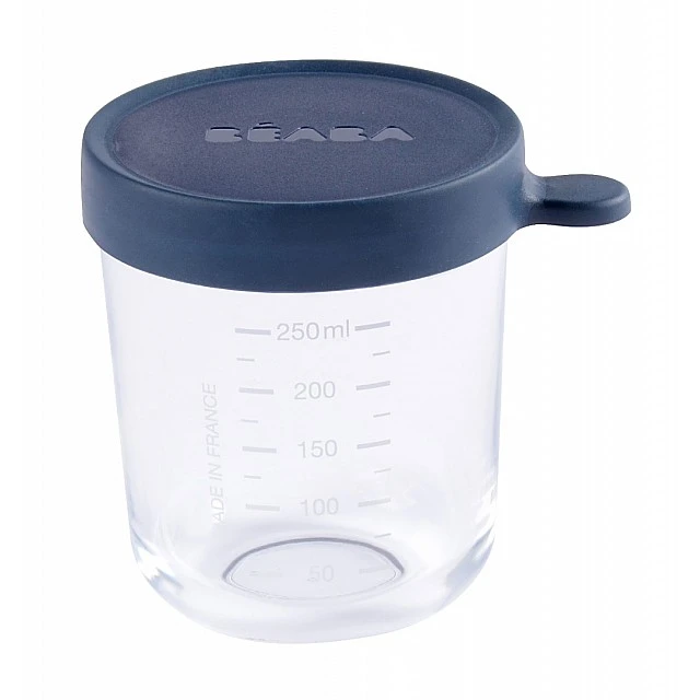 Γυάλινο δοχείο 250 ml σκούρο μπλε