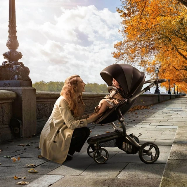 Συνδυασμένο καρότσι μωρού Mima Xari 2in1 - London black Limited