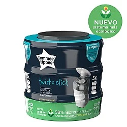 Ανταλλακτικό φυσίγγιο Tommee Tippee για καλάθι υγιεινής Twist&Click, σετ 3 τεμ.