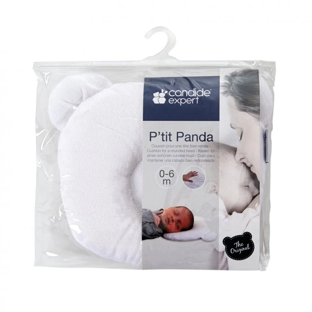 Παιδικό μαξιλάρι P’Tit Panda για καλά στρογγυλεμένο κεφάλι λευκό Candide