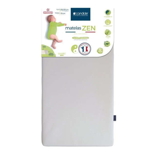 Στρώμα Zen με επένδυση μπαμπού για κρεβάτι 60 x 120 cm (πάχος 10 cm) Candide