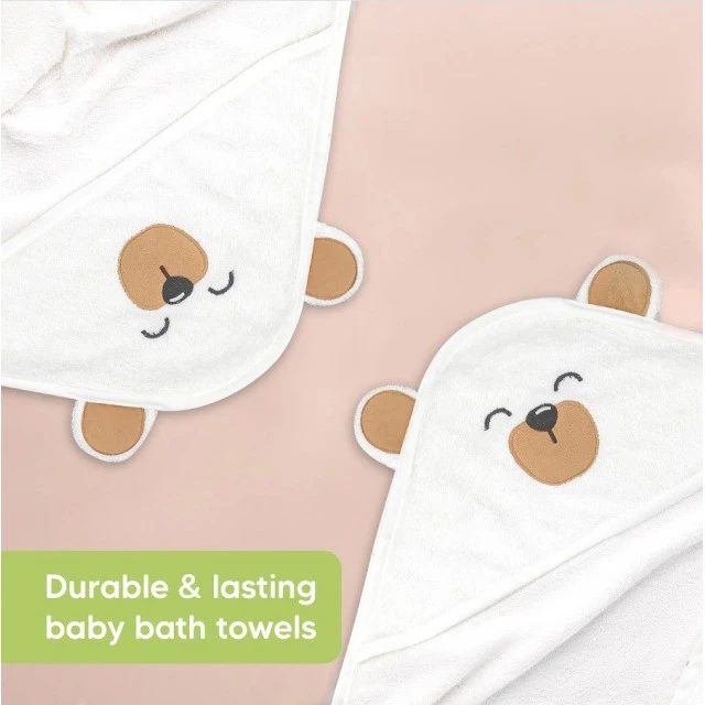 Βρεφική πετσέτα με κουκούλα KeaBabies Organic Bamboo Brown Bear