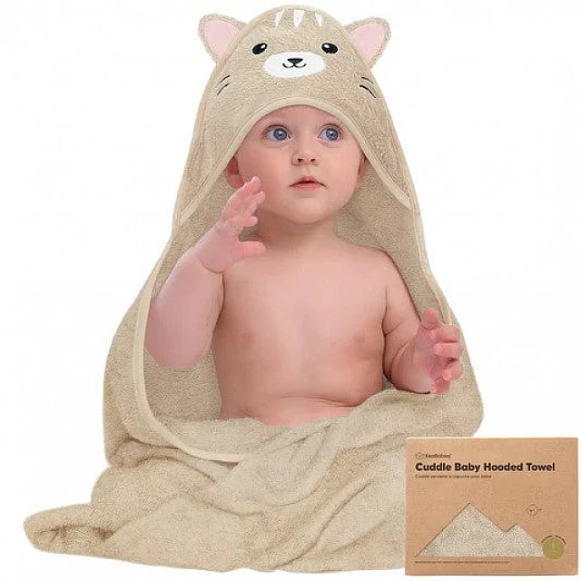 Πετσέτα μωρού με κουκούλα KeaBabies Organic Bamboo Cat