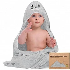 Βρεφική πετσέτα με κουκούλα KeaBabies Organic Bamboo Seal