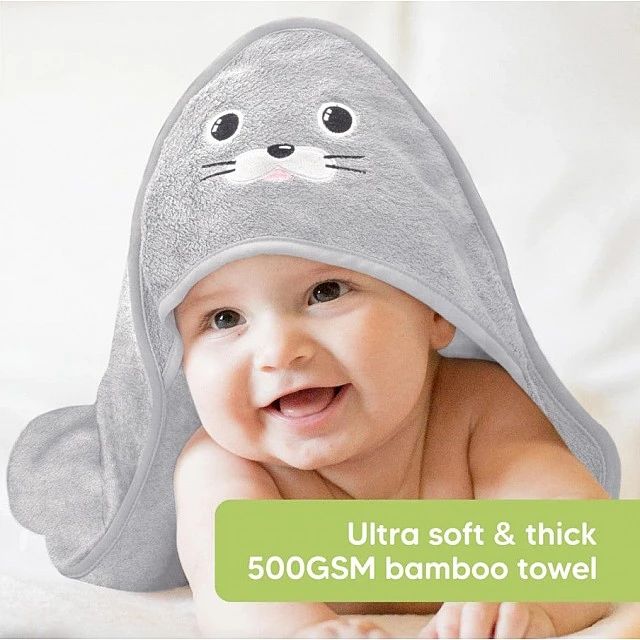Βρεφική πετσέτα με κουκούλα KeaBabies Organic Bamboo Seal