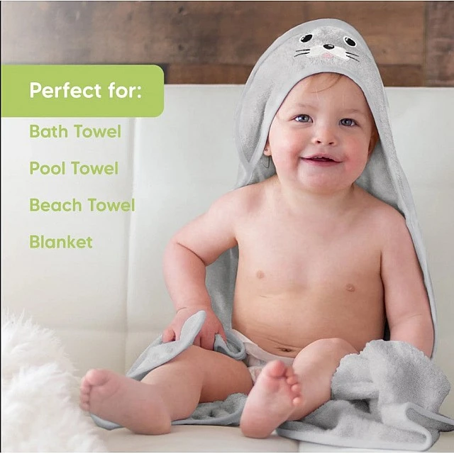 Βρεφική πετσέτα με κουκούλα KeaBabies Organic Bamboo Seal