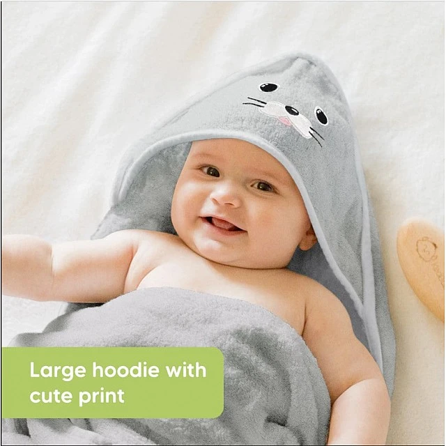 Βρεφική πετσέτα με κουκούλα KeaBabies Organic Bamboo Seal