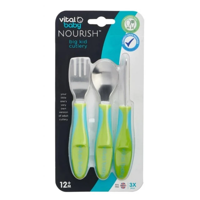 Παιδικά μεταλλικά σκεύη 12m+ Green Vital Baby