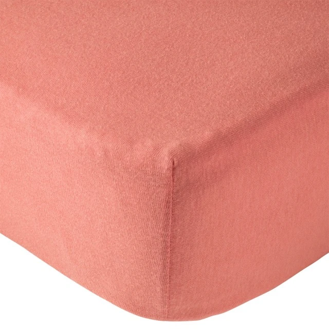 Σεντόνια 2 Τεμάχια 60X120Cm 100% Βαμβάκι Λευκό/Τερακότα Babycalin