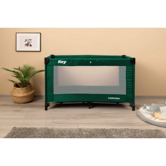 Αναδιπλούμενο παρκοκρέβατο για ταξίδια Key Dark Green Caretero