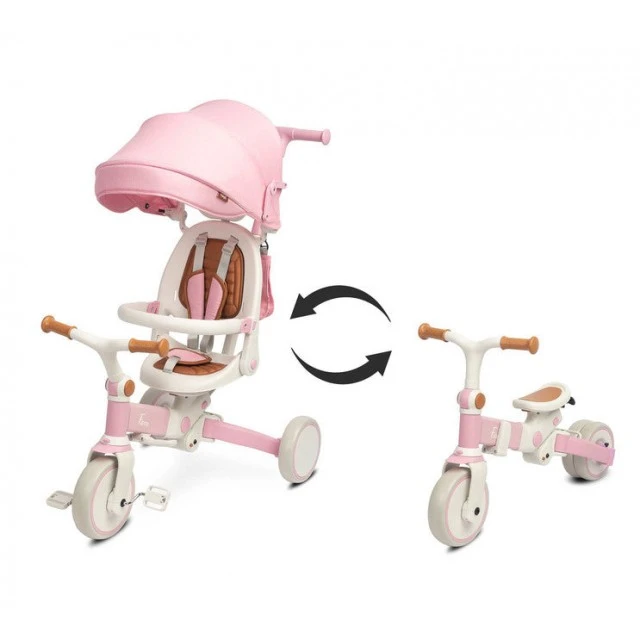 Τρίκυκλο και τροχός ζυγοστάθμισης 2 σε 1 Faro Pink Caretero Toyz
