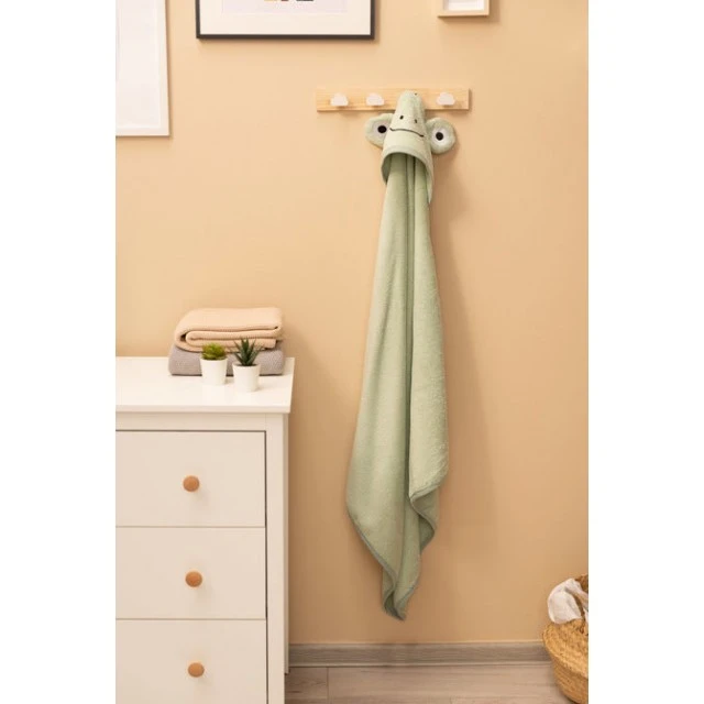 Πετσέτα μπάνιου Frog 90x90cm Πράσινη 100% Βαμβάκι