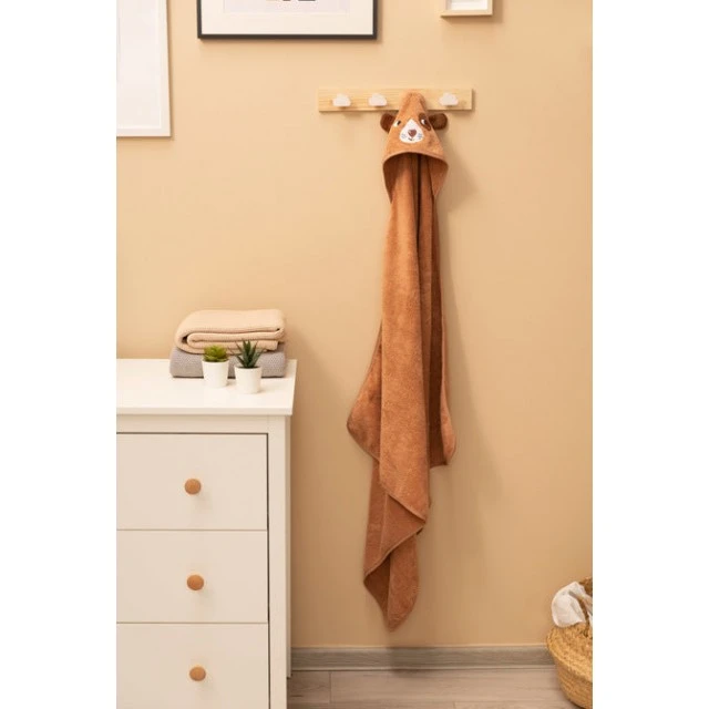 Πετσέτα μπάνιου σκύλου 90x90cm Καφέ 100% Βαμβάκι