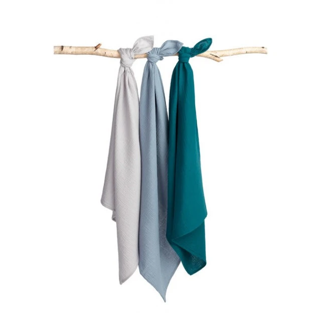 Πάνες Muslin Uniform Μπλε 3 Τεμαχίων 60x80cm