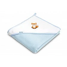 Πετσέτα με Κουκούλα για Μωρό 100X100 Fox Blue Sensillo