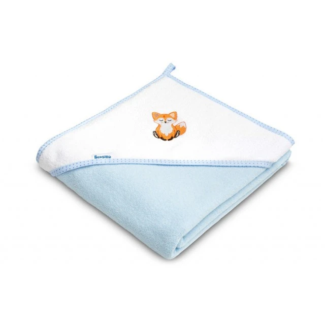 Πετσέτα με Κουκούλα για Μωρό 100X100 Fox Blue Sensillo