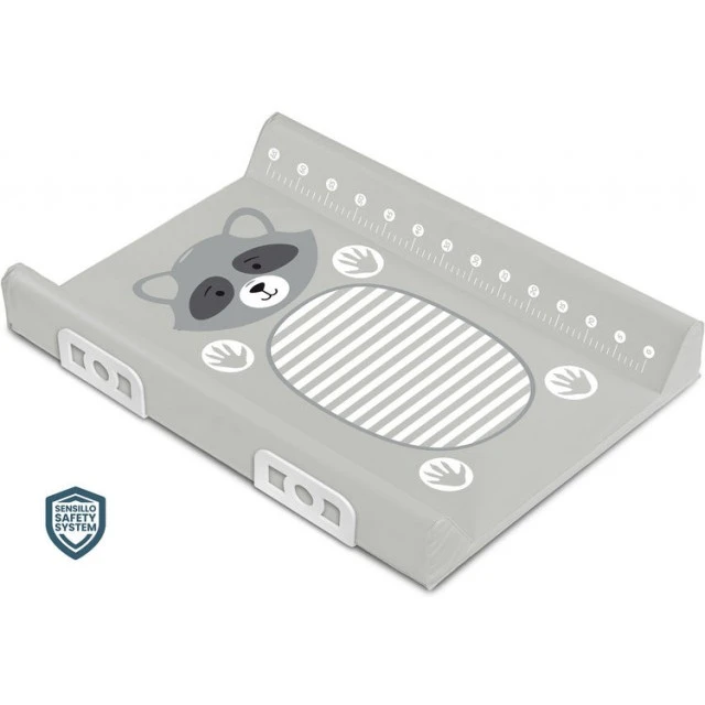 Πατάκι αλλαγής με σύστημα ασφαλείας Animals Raccoon Grey 70cm Sensillo