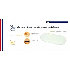 Στρώμα για πορτ-μπεμπέ νεογέννητου 73 x 32 cm (πάχος 4 cm) Candide