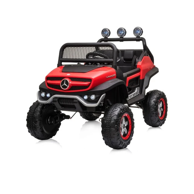 Ηλεκτροκίνητο τζιπ Mercedes UNIMOG κόκκινο EVA, δερμάτινο