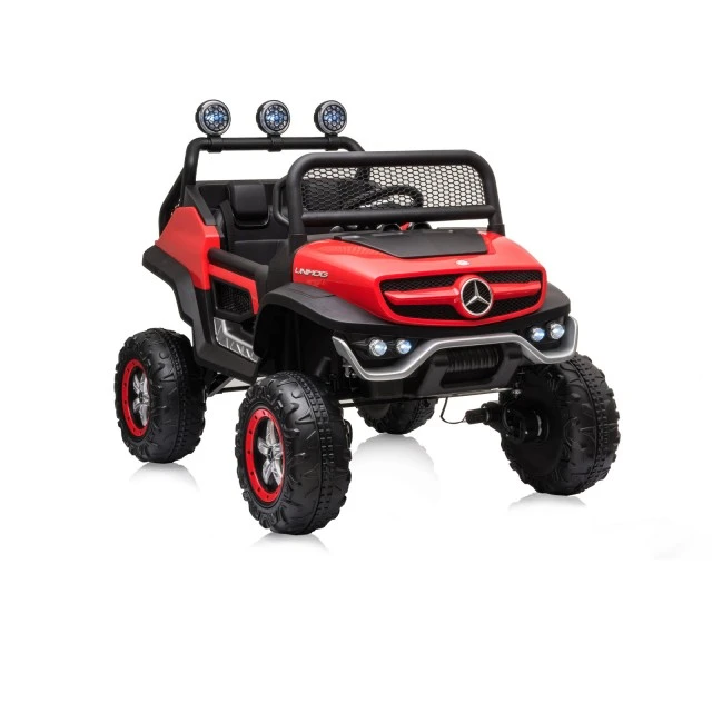 Ηλεκτροκίνητο τζιπ Mercedes UNIMOG κόκκινο EVA, δερμάτινο